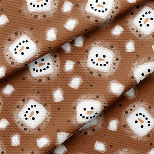 Christmas Cocoa Printed Liverpool Bullet Textured Stretch Solid Strip Thick Knit Jersey Fabric