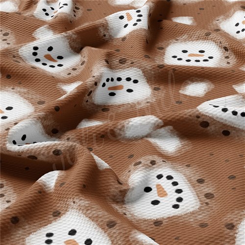 Christmas Cocoa Printed Liverpool Bullet Textured Stretch Solid Strip Thick Knit Jersey Fabric