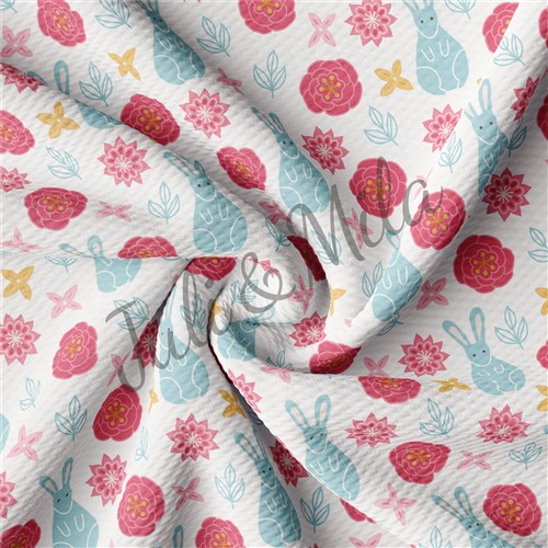 Easter Printed Liverpool Fabric Egg Bunny Pastel(E17) & Get a Free $89.99 Embroidery Bundle