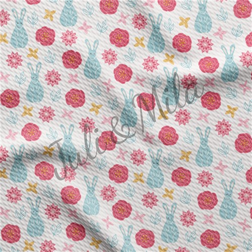 Easter Printed Liverpool Fabric Egg Bunny Pastel(E17) & Get a Free $89.99 Embroidery Bundle