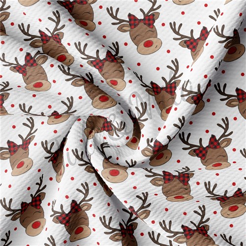 Christmas Reindeer Liverpool Bullet Textured Stretch Solid Strip Thick Knit Jersey Fabric