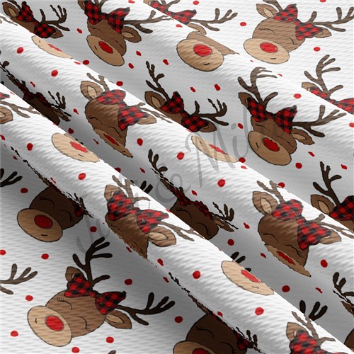 Christmas Reindeer Liverpool Bullet Textured Stretch Solid Strip Thick Knit Jersey Fabric