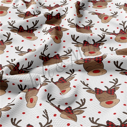 Christmas Reindeer Liverpool Bullet Textured Stretch Solid Strip Thick Knit Jersey Fabric