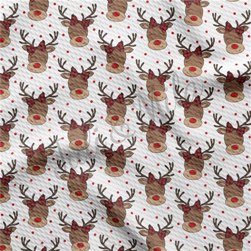 Christmas Reindeer Liverpool Bullet Textured Stretch Solid Strip Thick Knit Jersey Fabric