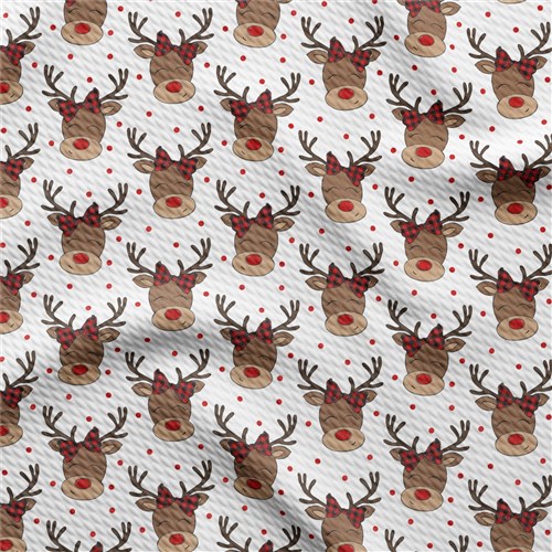 Christmas Reindeer Liverpool Bullet Textured Stretch Solid Strip Thick Knit Jersey Fabric