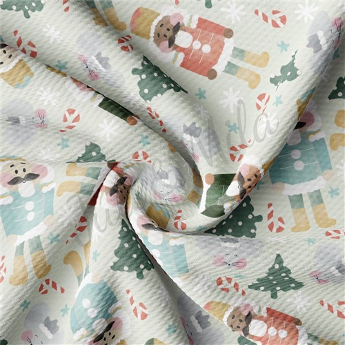 Nutcracker Christmas Liverpool Bullet Textured Stretch Solid Strip Thick Knit Jersey Fabric
