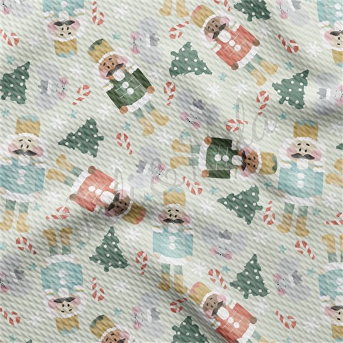 Nutcracker Christmas Liverpool Bullet Textured Stretch Solid Strip Thick Knit Jersey Fabric