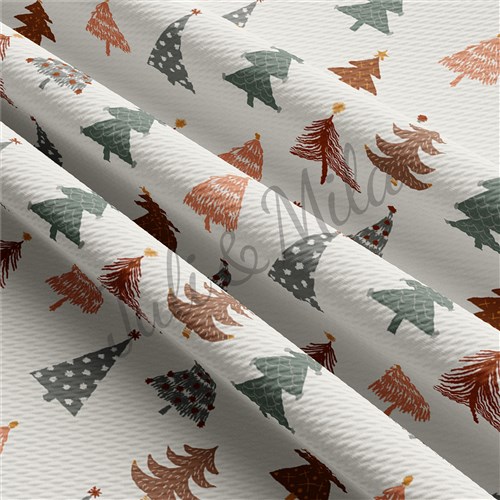 Christmas Printed Liverpool Bullet Textured Stretch Solid Strip Thick Knit Jersey Fabric