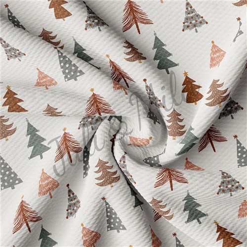 Christmas Printed Liverpool Bullet Textured Stretch Solid Strip Thick Knit Jersey Fabric