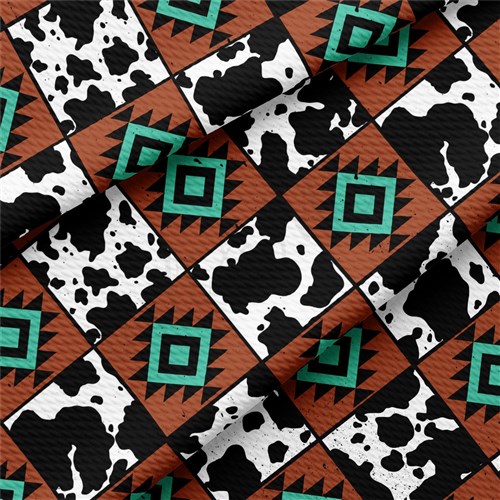 Printed Liverpool Fabric AA2503 Cow  & Get a Free $89.99 Embroidery Bundle