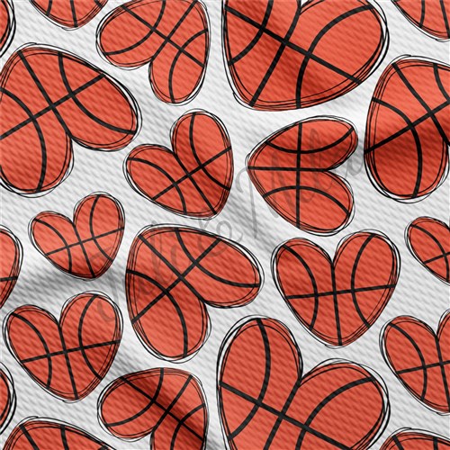 Basketball Hearts Printed Liverpool Fabric AA319 & Get a Free $89.99 Embroidery Bundle