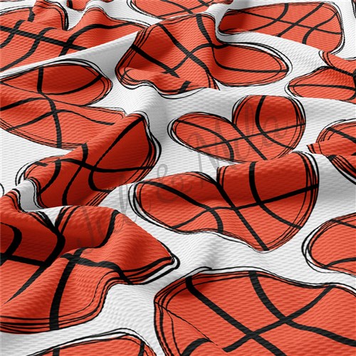 Basketball Hearts Printed Liverpool Fabric AA319 & Get a Free $89.99 Embroidery Bundle