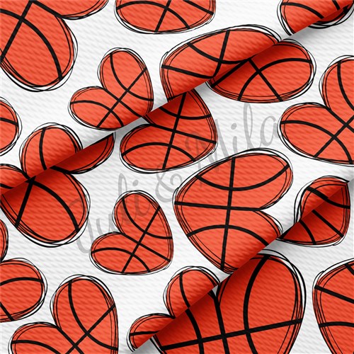 Basketball Hearts Printed Liverpool Fabric AA319 & Get a Free $89.99 Embroidery Bundle