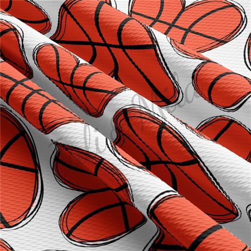 Basketball Hearts Printed Liverpool Fabric AA319 & Get a Free $89.99 Embroidery Bundle
