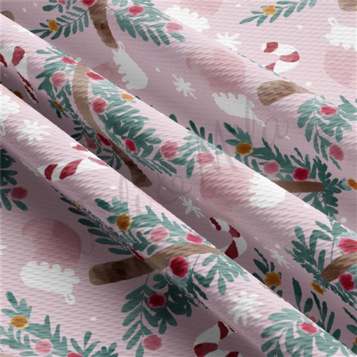 Pink Christmas Tree Liverpool Bullet Textured Stretch Solid Strip Thick Knit Jersey Fabric