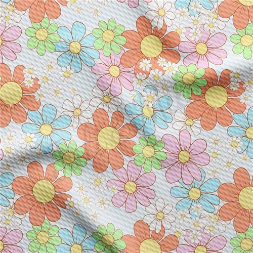 Floral Printed Liverpool 4 Way Fabric AA1490 & Get a Free $89.99 Embroidery Bundle