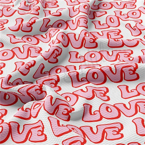 Valentine's Day Printed Liverpool Bullet Textured Stretch Solid Strip Thick Knit Jersey Fabric