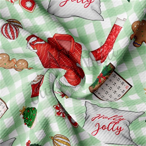 Christmas Liverpool Bullet Textured Stretch Solid Strip Thick Knit Jersey Fabric