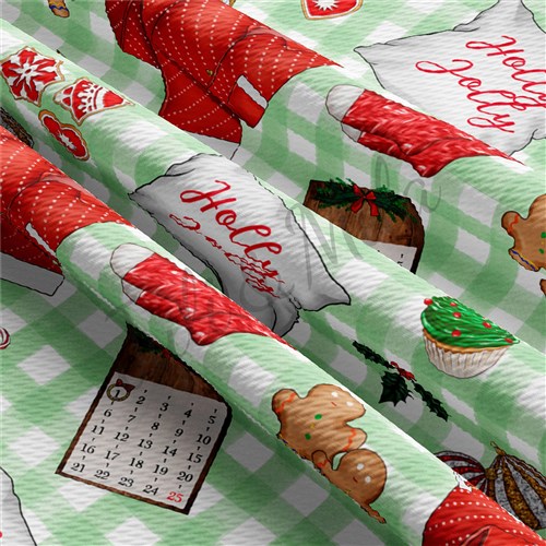 Christmas Liverpool Bullet Textured Stretch Solid Strip Thick Knit Jersey Fabric
