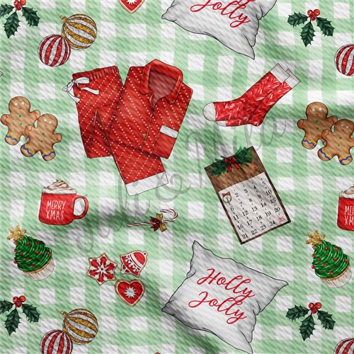 Christmas Liverpool Bullet Textured Stretch Solid Strip Thick Knit Jersey Fabric