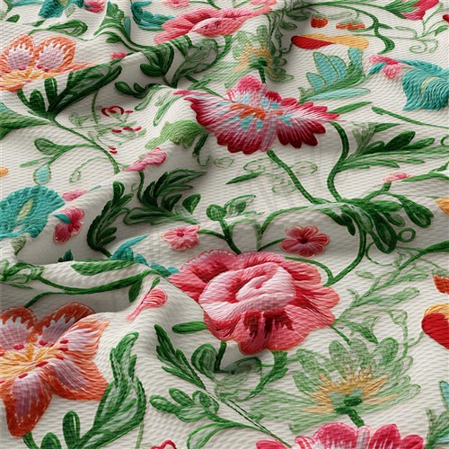 Embroidery Printed Liverpool Fabric AA1783 & Get a Free $89.99 Embroidery Bundle