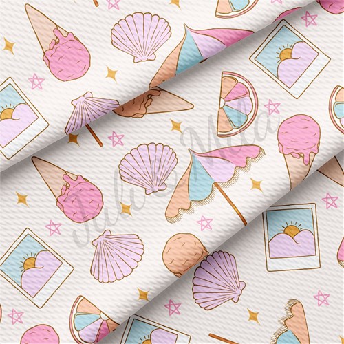 Summer Ice Cream Liverpool Bullet Textured Stretch Solid Strip Thick Knit Jersey Fabric