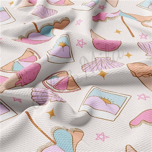 Summer Ice Cream Liverpool Bullet Textured Stretch Solid Strip Thick Knit Jersey Fabric