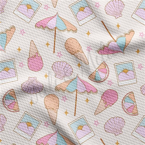 Summer Ice Cream Liverpool Bullet Textured Stretch Solid Strip Thick Knit Jersey Fabric