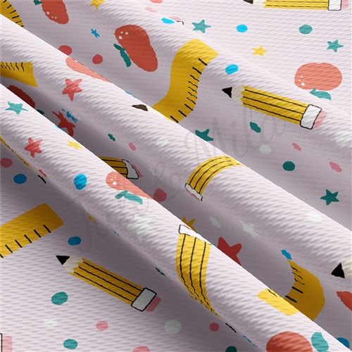 Back to School AA2365 Liverpool Bullet Textured Stretch Solid Strip Thick Knit Jersey Fabric