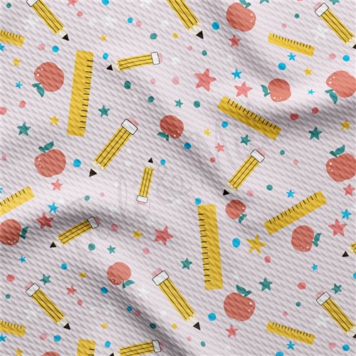 Back to School AA2365 Liverpool Bullet Textured Stretch Solid Strip Thick Knit Jersey Fabric