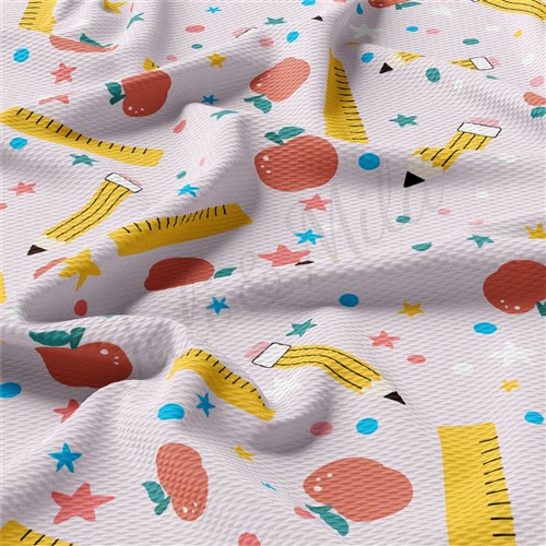 Back to School AA2365 Liverpool Bullet Textured Stretch Solid Strip Thick Knit Jersey Fabric