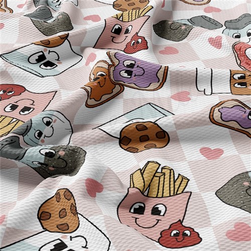 Valentine's Day Hearts Liverpool Bullet Textured Stretch Solid Strip Thick Knit Jersey Fabric