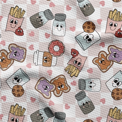 Valentine's Day Hearts Liverpool Bullet Textured Stretch Solid Strip Thick Knit Jersey Fabric