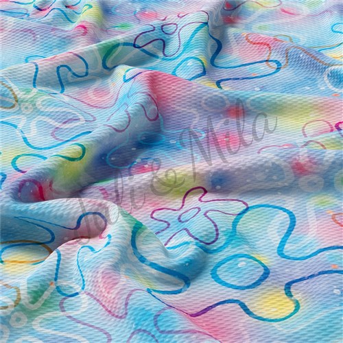 Printed Liverpool Bullet Textured Stretch Solid Strip Thick Knit Jersey Fabric