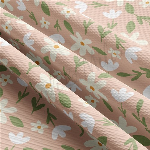 Floral Printed Liverpool Bullet Textured Stretch Solid Strip Thick Knit Jersey Fabric