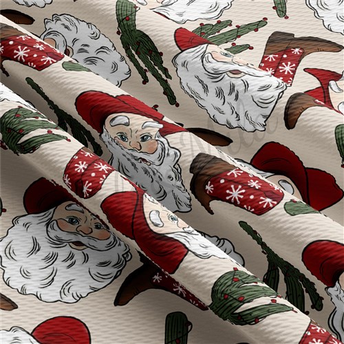 Christmas Santa Western Printed Fabric AA1070 & Get a Free $89.99 Embroidery Bundle