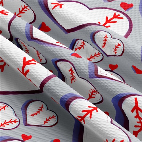 Baseball Baseball Printed Liverpool Bullet Textured Stretch Solid Strip Thick Knit Jersey Fabric