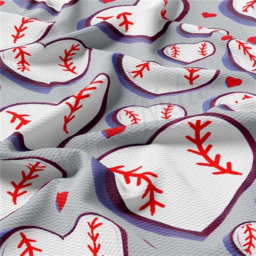 Baseball Baseball Printed Liverpool Bullet Textured Stretch Solid Strip Thick Knit Jersey Fabric