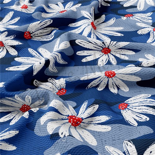 Patriotic 4th of July Liverpool Bullet Textured Stretch Solid Strip Thick Knit Jersey Fabric