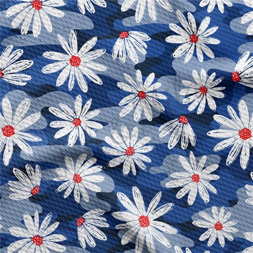 Patriotic 4th of July Liverpool Bullet Textured Stretch Solid Strip Thick Knit Jersey Fabric