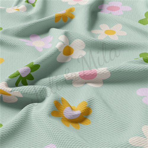 Floral Liverpool Bullet Textured Stretch Solid Strip Thick Knit Jersey Fabric