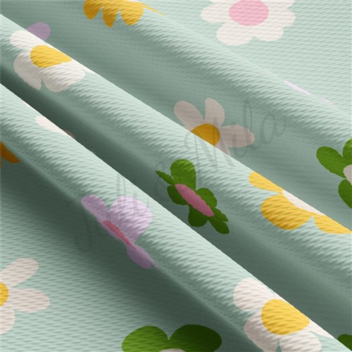 Floral Liverpool Bullet Textured Stretch Solid Strip Thick Knit Jersey Fabric