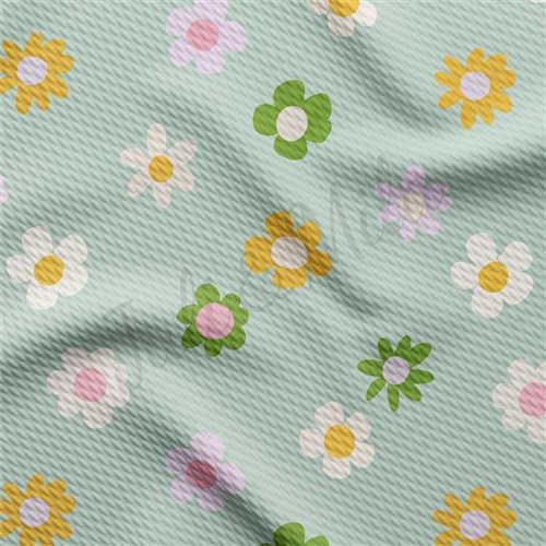 Floral Liverpool Bullet Textured Stretch Solid Strip Thick Knit Jersey Fabric