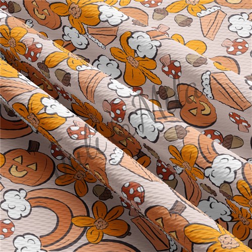 Fall Autumn Halloween Pumpkin Printed Fabric AF1 & Get a Free $89.99 Embroidery Bundle