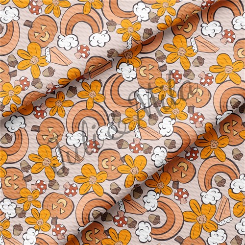 Fall Autumn Halloween Pumpkin Printed Fabric AF1 & Get a Free $89.99 Embroidery Bundle