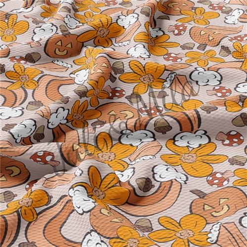 Fall Autumn Halloween Pumpkin Printed Fabric AF1 & Get a Free $89.99 Embroidery Bundle