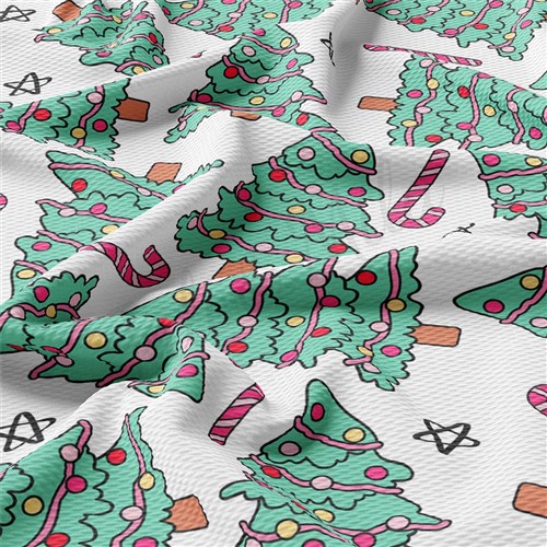 Christmas Printed Liverpool Fabric flower AA1859 & Get a Free $89.99 Embroidery Bundle