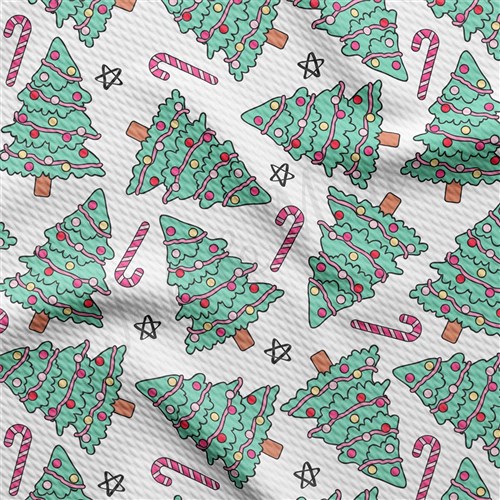 Christmas Printed Liverpool Fabric flower AA1859 & Get a Free $89.99 Embroidery Bundle