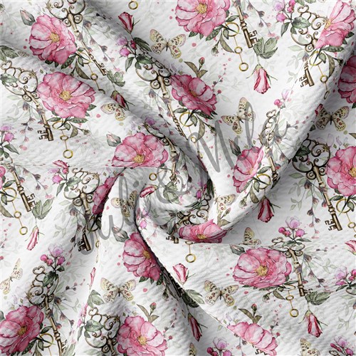 Printed Floral Liverpool Bow Floral Keys&roses (F41) & Get a Free $89.99 Embroidery Bundle