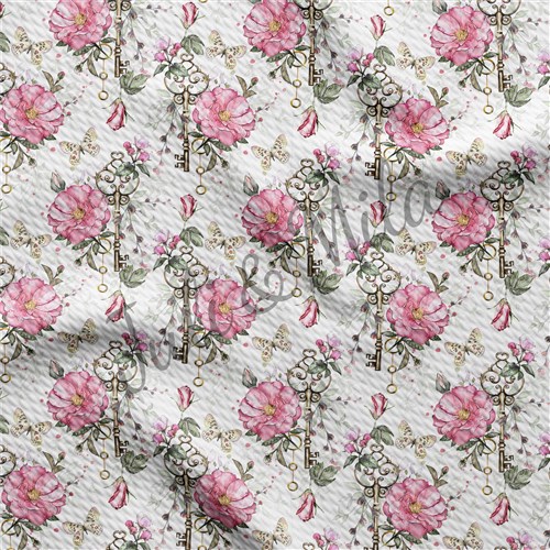 Printed Floral Liverpool Bow Floral Keys&roses (F41) & Get a Free $89.99 Embroidery Bundle